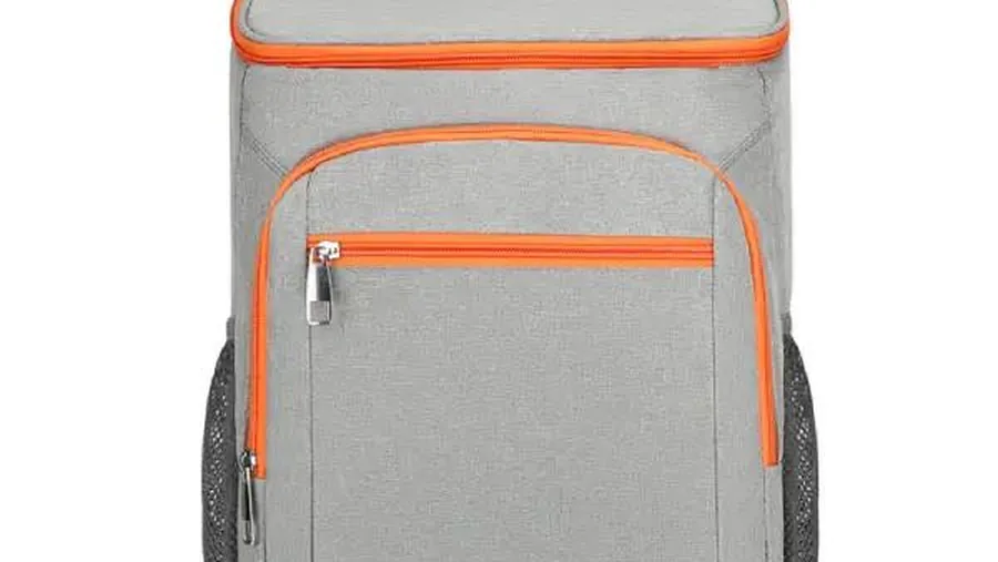 Close-up of waterproof zipper closure on cooler bag